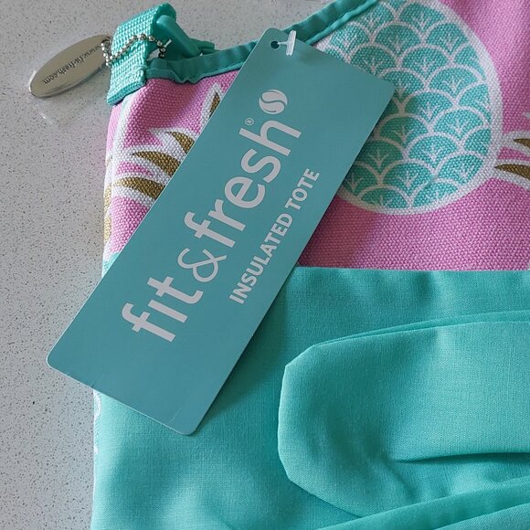 New in Pkg Fit & Fresh Maui Pineapple Insulated Large Cooler Tote Bag - Picture 3 of 16